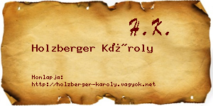 Holzberger Károly névjegykártya